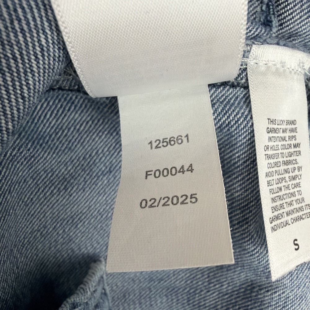 Lucky Brand Wide Leg Mid-Rise Jeans Size S Light Wash Raw Hem NWOT Drawstring - Picture 11 of 13